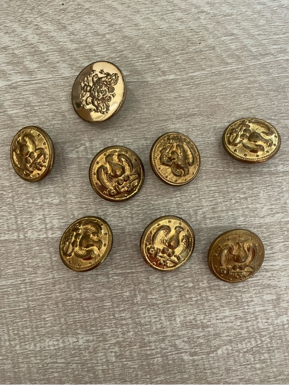 Vintage LOT US Navy CIVIL WAR Buttons Lot Of 6 matching gold nautical military